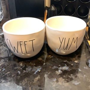 Set of Rae Dunn sweet and yum ice cream bowls
